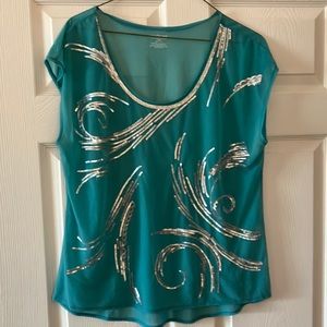 Cute cap sleeve top with sequins